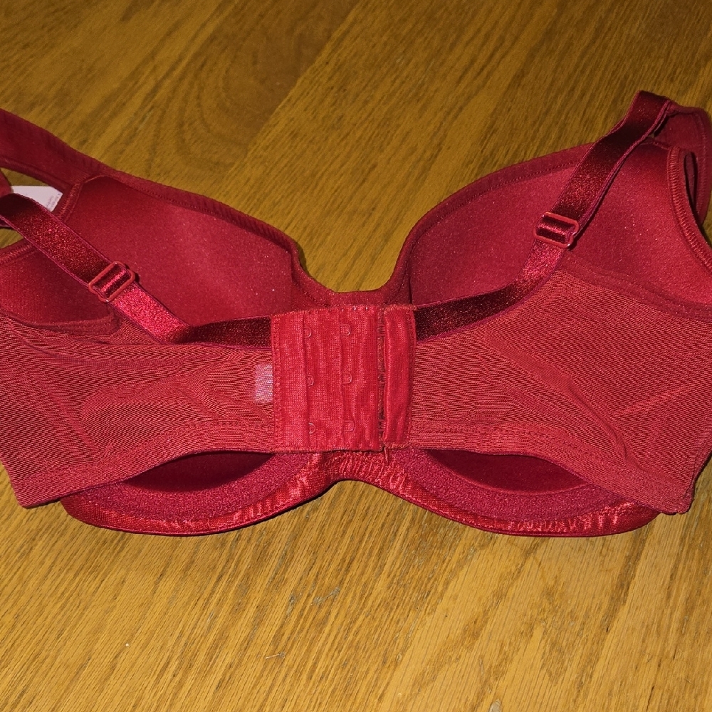 Cacique Deep Red Bra with Sparkling Accents - Picture 6 of 7